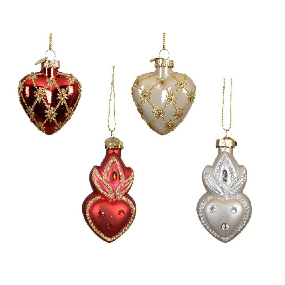 CUORE VETRO H.8CM. 4 ASSORTITI MATT LUCIDO